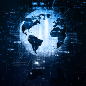 3D globe techno background